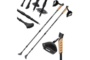 Sportana Bâtons de Marche Nordique télescopiques en Aluminium avec dragonnes Bâtons de randonnée réglables 68 à 135 cm