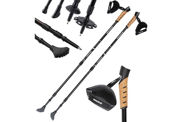 Sportana Bâtons de Marche Nordique télescopiques en Aluminium avec dragonnes Bâtons de randonnée réglables 68 à 135 cm