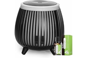 PARAHON Diffuser Ultrasonic Aroma Humidifier – Portable USB Mini Essential Oil Diffuser with LED Mood Light – Cool Mist Air Freshener for Home, Office, Car, Bedroom, Travel - 140ml (Black)