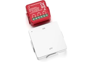 Yomogi Interrupteur Sans Fil 433MHz, Va et Vient Sans Fil RF avec Émetteur Récepteur Portée 100m, Module Éclairage LED Télécommande Lampe Installation Facile(Fil Neutre Requis)