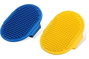 Molain 2 spazzole per il bagno per cani e gatti, spazzola per il lavaggio del cane, spazzola per la cura dei cani, in silicone, per il massaggio dei cuccioli