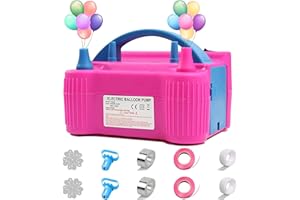 UHOUSEST Electric Balloon Pump, Dual Nozzle Electric Air Pump High Power, Portable Balloon Pumper for Party, Wedding, Birthday, Decoration & Promotional Activities 220V-240V 600W UK Plug