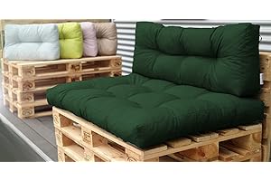 Royal Schneider Lot de coussins pour canapé en palette - Coussins d'assise ou coussins de dossier - 120 x 80 cm - Olive 18 - 1 coussin d'assise 120 x 80 x 12 cm