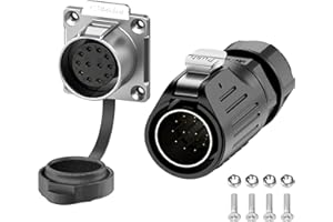 E-WeiChat EW-LP24 Connecteur industriel étanche IP68 Branchement connecteur aéronautique Connecteur circulaire anti-interférence Connecteur électrique M24 2-24 Broches Prise d'attache (12 Broches)