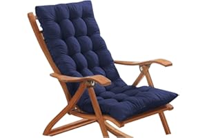 Xpnit 8cm Thick Bench Cushion 2/3 Seater,Garden High Back Chair Cushion Chair Seat Pad Backrest for Patio Sun Lounger Recliner (110 * 40cm,Blue)