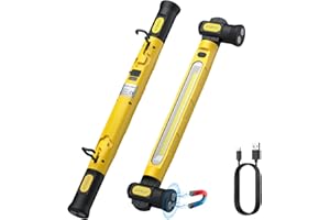 AUTOUTLET Lámpara de Trabajo LED Recargable Magnética 6000mAh 3000 Lúmenes, 3 Colores de Luz, Impermeable Banco de energía de Emergencia con Gancho Giratorio 360° para Taller, Camping y Garaje