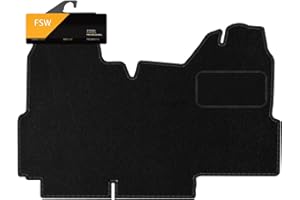 FSW - Tailored Mats - Fits FORD Transit MK6 2000-2006 1 Pc Front - With Gearstick Cutout - Black Carpet - Van, Non Slip Mat, Fitted With Granulated Backing, Edged With Black Cloth Binding - 1Pc