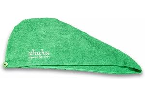 ahuhu Beautiful Hair Towel (60L x 20B cm) – grüner Haarturban für weniger Reibung & Bruch während des Trocknungsprozesses, feuchtigkeitsabsorbierendes Handtuch, Haarpflege für kräftiges Haar