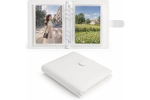 fotoalbum 13 x 18 A5, fickalbum 13 x 18 för 60 foton, vit | PU-läder med 30 PVC-fria fodral för 5 x 7 foton, kort, vykort och