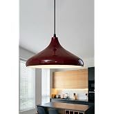 Marrien Nova Metal Sarkıt Avize, Bohem Tavan Lambası ve Salon Oturma Odası Aydınlatması - Bordo - 35 cm &ndash; Modern Dekoratif Av