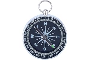 Demeras Pocket Compass Waterproof Compass Portable Survival Compass Outdoor Camping Hiking Compass Navigation Compass for Camping Hiking Riding, Silver