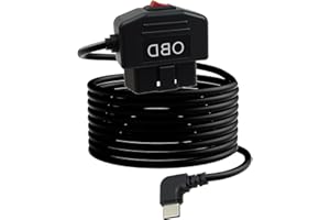 EDDRFY Cavo OBD2 a USB-C 3,5 m per Dash Cam, Hardwire Kit con Interruttore 12–36V a 5V/3A, Modalità ACC e Monitoraggio 24h, Compatibile con GPS DVR Radar, Installazione Plug-and-Play