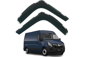 AIRFLUX Lot de 2 déflecteurs d'air compatibles avec Renault Master, Nissan NV400 et Interstar, Opel Movano 2010, 2011, 2012, 2013, 2014, 2015, 2016, 2017, 2018, 2019, 20202020. 2021 Modèles 2022, 2023, 2024.