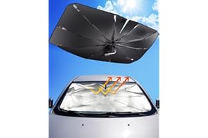 Mulor Parasol Parabrisas Coche Parasol Coche Delantero Plegable Paraguas Barra de Soporte Doblar 360°Rotatoria