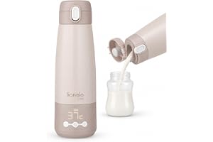 Lionelo Thermup Bottle Bärbar Flaskvärmare för Resor & Termos 350 ml | För Bröstmjölk Ersättning och Vatten | 37–55 °C (5 Temperaturer)