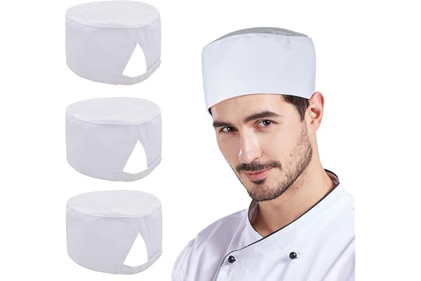Nanxson 3 st unisex kockhattar med nät topp justerbar kock mössa keps | Arbetshatt som andas, maskintvättbar, för kök, restaurang, kock, sushi, matlagning, fest