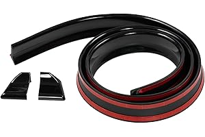 AUTOXBERT Universal Gloss Black Car Rear Wing Lip Spoiler Tail Trunk Boot Roof Trim Sticker 1.5M,Car Rear Wing Lip Spoiler Splitter Tail Trunk Roof Trim Kit.