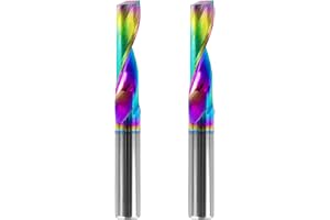 SpeTool 2 stycken aluminiumfräsar 6 mm skaft enskärare fräs VHM fräs skaftfräs fräs aluminium 22 mm skärlängd med DLC-beläggn