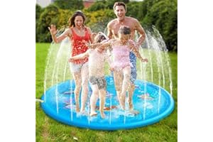 srn Splash Pad Summer Water Splash Sprinkler Mat Sprinkler Pad Spray Water Play Toys Children Outdoor Garden Toys Anti-slip Bubble Bottom Design 45 Inches