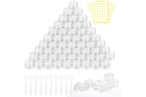 WUERQIE 100 Stück Döschen,5ml Leerdose Mini klarer Tiegel Probe Transparentes Cremeglas Kosmetikflaschenbehälter mit Schraubverschluss Reiseset,Verwendet für Lippenbalsam,Lotion