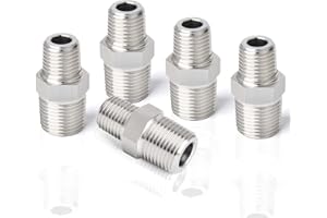 ERGAOBOY 5 pièces en acier inoxydable 304 mamelon hexagonal, raccord de tuyau réducteur mâle 3/8 "x 1/4" BSP
