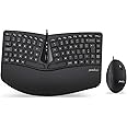 Perixx Periduo-406, Wired Mini Ergonomic Split Keyboard and Vertical Mouse Combo with Adjustable Palm Rest and Membrane Low Profile Keys, UK Layout