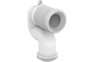 Ideal Standard – WC-Spülrohrverlängerung für Abgang senkrecht, Serienübergreifend, flexible Länge, 90 Grad Bogen, Weiß