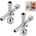 2 Pièces Clé Triangle, 5 Tailles 7mm 8mm 9mm 10mm 13mm Outil Universel | Clé Triangulaire Multifonction pour armoires électriques, ascenseurs, compteurs, vannes d’eau et vannes de gaz