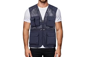 Harbrosrce Chalecos Exteriores para Hombre Pesca Chaleco Casual Rápido Secado Chaquetas sin Mangas con Multibolsillo para Trabajo Deportivo Caza Fotografo Senderismo Acampa