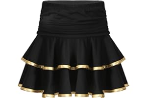 Kaerm Gonna Corta da Latino Jazz Bambina Gonne da Ballerina Tinta Unita Gonnelino da Danza Classica Minigonna da Balletto Gonne da Ballo 5-16 Anni