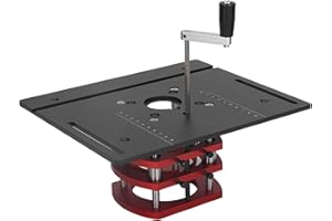 LIEBEWH Table de Routeur pour le Travail du Bois, Plaque D'insertion, Base de Levage, Kit de Système de Levage Manuel, Base de Levage de Routeur de Précision (Noir)