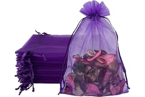 dogmoon Organza-väska med dragsko, 50 stycken 17 × 23 cm present bröllopspåsar, organza presentsmyckesväska, organza smyckesväska, bröllop godispåse för bröllop eller fest