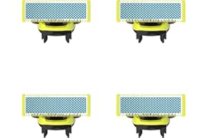 WHERISS Lames de rasoir de remplacement - Compatible avec les rasoirs Philips Norel-co One-Blade - Lames durables en acier inoxydable - Remplacement pour QP2520 QP2630 QP2834 QP6510/31 QP6520/30 (4PCS)
