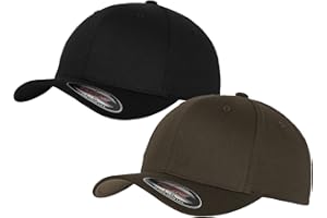 HLKAUF 2er Flexfit Unisex Wooly Combed Cap Baseball Caps graue Unterseite S M L XL XXL Basecap Mütze