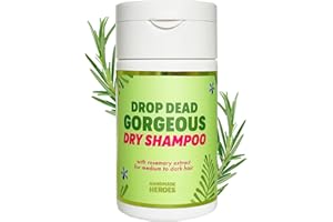 Handmade Heroes Dry Shampoo with Rosemary Oil for Hair Growth Healthier Looking Hair Volumizing Non Aerosol Drop Dead Gorgeous Dry Shampoo Rosemary 1.8oz For Medium to Dark Hair