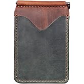 Hakiki Deri Erkek C&uuml;zdan Para Klipsli C&uuml;zdan &amp; Kartlık Slim Kartlık (Taba) | Vintage Tasarım &Ccedil;ift Renk