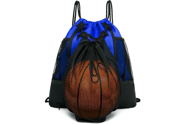 STAY GENT Sac à Dos de Football à Cordon pour Garçons, Sac a Dos Basketball, Sac de Sport Avec Sac en Filet Détachable pour Le Volleyball, Baseball et Le Yoga, Noir, 42 x 47 cm