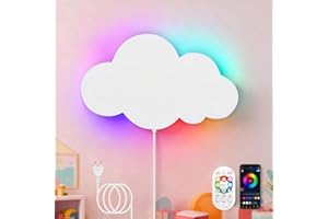 KZT RGB Lampada da Parete LED Dimmerabile Applique da Parete con Telecomando Moderno RGB Cambio Colore Camera da Bambini Lampada da Comodino con Spina per Camera da Letto Soggiorno Corridoio