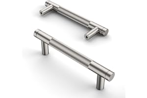 Amerdeco 10 Pièces Poignee de Meuble Cuisine Argenté 96mm Poignées Meubles avec Vis, pour Bureaux, Tiroirs, Armoires, Placard UK0040