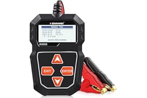 ‎KONNWEI KONNWEI KW208 12V Batterietester, 100-2000 CCA Lasttester KfZ-Lichtmaschinen-Tester Digitaler Auto-Batterie-Analysator Lade-Anlasser-System-Tester für Auto LKW Schiff Motorrad SUV Boot