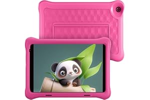Yicty Tablette pour Enfants de 8 Pouces Android 12 Quad-Core 2 Go de RAM écran HD 1280x800 IPS Double caméra 4000mAh avec Housse de Protection (Rose)