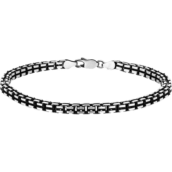 ForFox Bracciale intrecciato in argento sterling 925 con chiusura vajra dorje per uomo 7mm 18cm