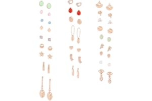 Zaveri Pearls Set Of 25 Gold Tone Smart Casual Wear Studs & Drop Earrings For Women-ZPFK14054