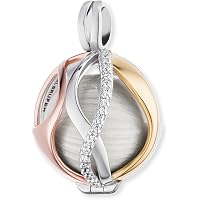 Engelsrufer Creole Paradise In Argento Sterling 925 – Orecchini A Cerchio Con Zirconi Bianchi E Chiusura A Clip, 16,5 Mm, Bicolore