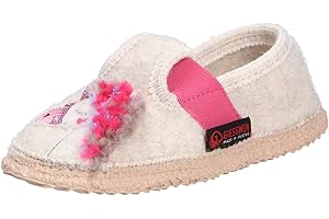 Giesswein Filz Pantoffeln Trabening Einhorn - Warme Mädchen Hausschuhe, Leichte Slippers aus Wolle, Rutschfester Kinder-Hausschuh mit Latex Sohle