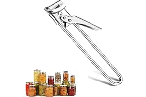 Bobihoney Abrelatas Multifunción, Abridor de Botes Ajustable, Abre Botes Tarros Acero Inoxidable, para Familias, Mujeres, Niños y Personas Mayores (Plata)