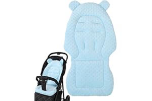 ZHUMCCY Thick Baby Stroller Seat Cushion, Anti-Slip Baby Stroller Cotton Pad Double Sided Baby Stroller Mat Soft Comfortable Breathable Stroller Mat for Pushchair Car Seat