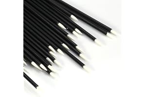 BIZZICO Lot de 50 Brosses Souples Utiles Pour Les Yeux et Lèvres, Eyeline - Micro Applicateur Kit Pinceaux Cosmétiques Parfaits Maquillage Quotidien Pinceau Paupière en Sponge Brosse à Manche Professionnels