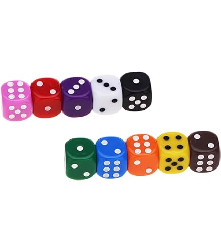 Gemini - Set di 12 dadi D6 per giochi da tavolo, giochi di ruolo e giochi in miniatura, di alta qualità, 16 mm, colore: rosso, giallo e oro