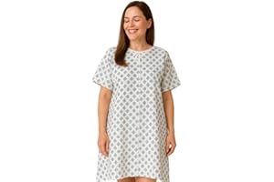 Homeable Unisex Hospital Shirt 120 cm - 100% Cotton, Oeko-Tex Certified, Surgical Shirt with Back Opening for Rehab, Hospital & Home - Care Shirt for Men & Women, White, One Size